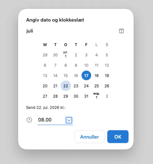 Vælg dato og tid