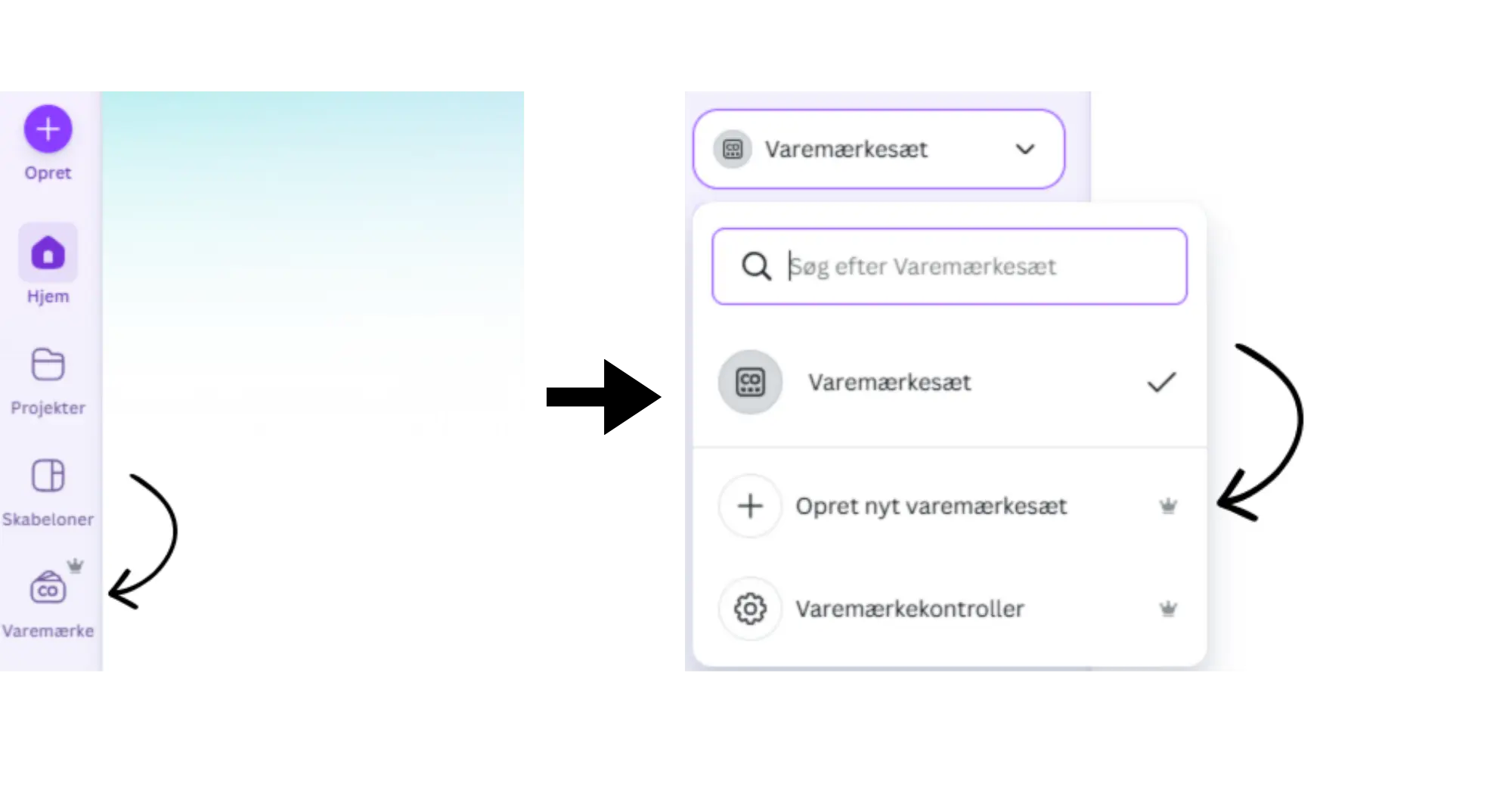 Sådan opretter du varemærkesæt i Canva