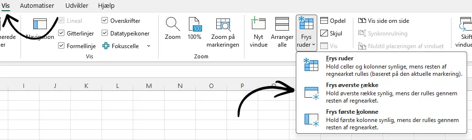 Frys øverste række