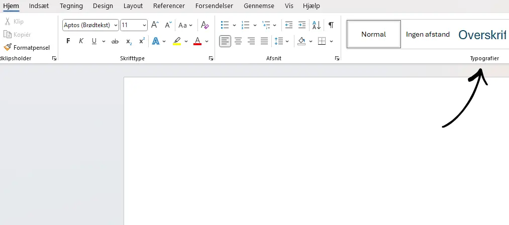 Typografier i Word