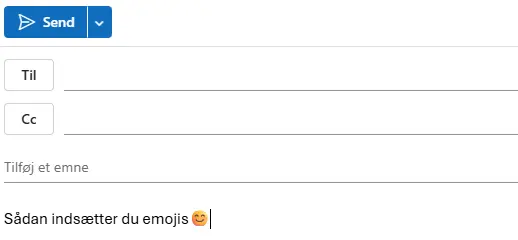 Emojis indsat i mail